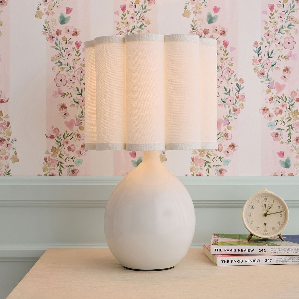 Scallop Shade Ceramic Table Lamp (15.5") | Pottery Barn Teen