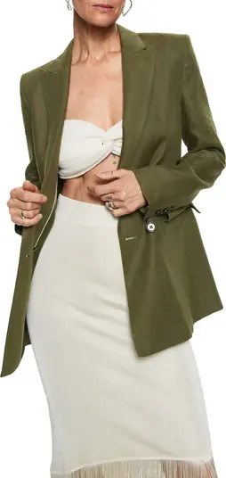 MANGO Linen Double Breasted Blazer | Nordstrom | Nordstrom