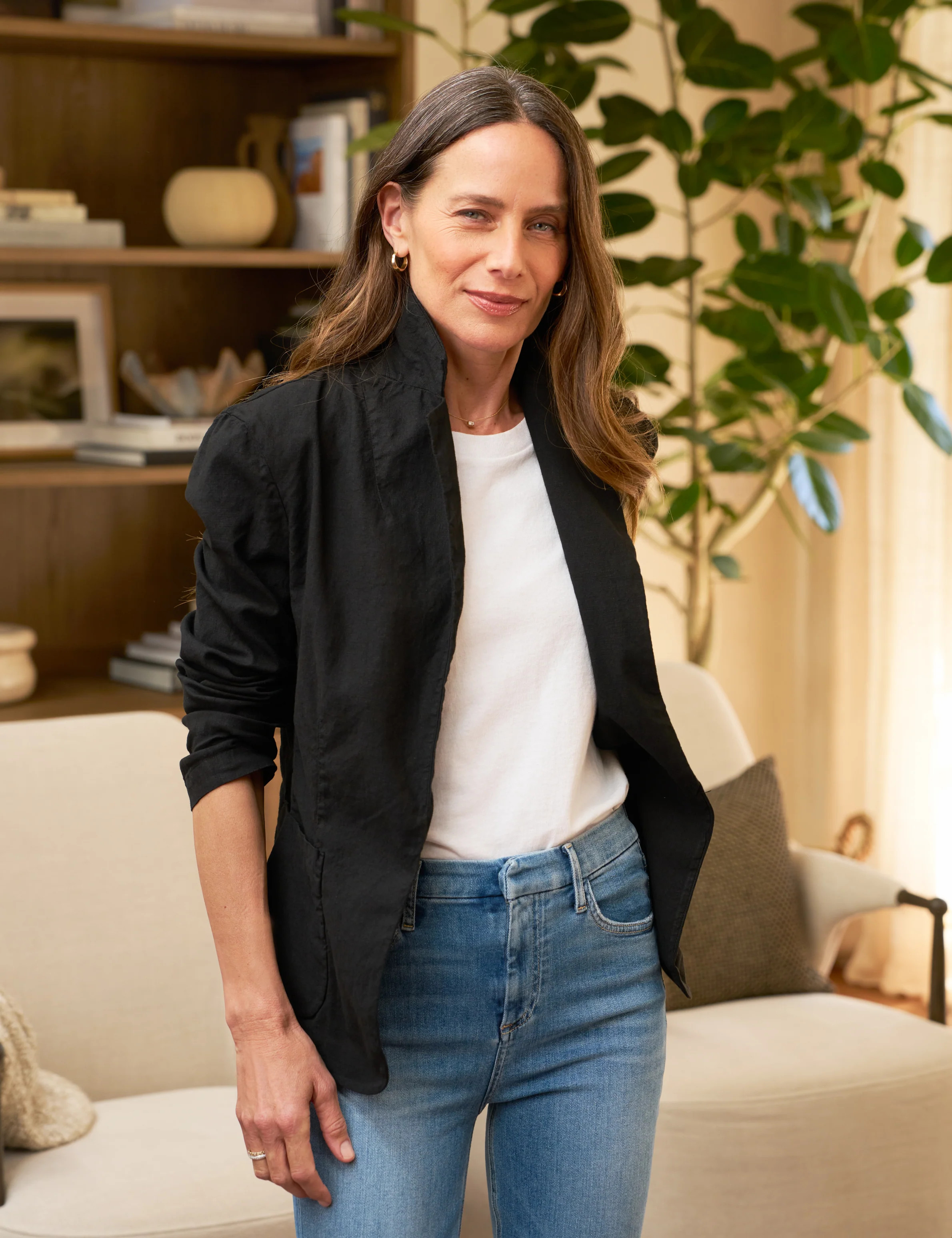 DUBLIN Black, Italian Performance Linen | Frank & Eileen