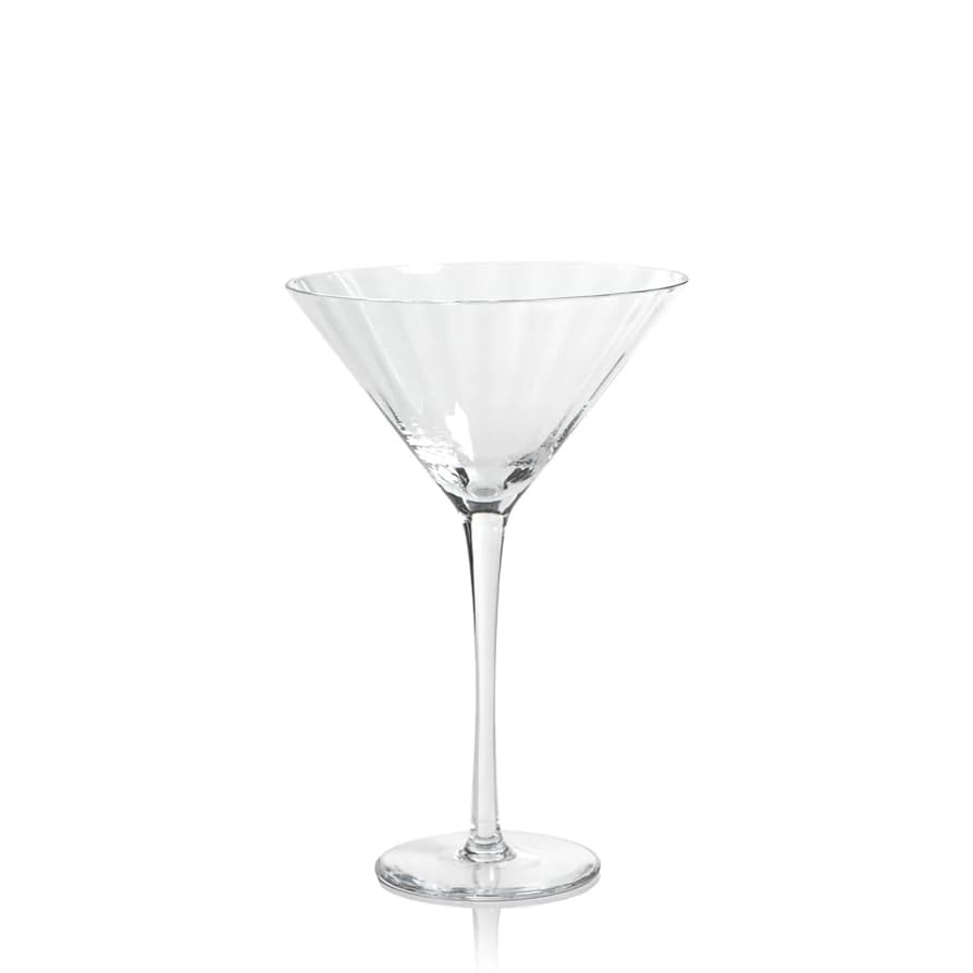 Zodax Madeleine Optic Glassware or Stemware - Sets of 4 (Clear, Martini) | Amazon (US)