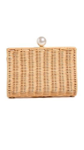 PAMELA MUNSON Women's The Petite Pearl Clutch, Natural, Tan, One Size | Amazon (US)