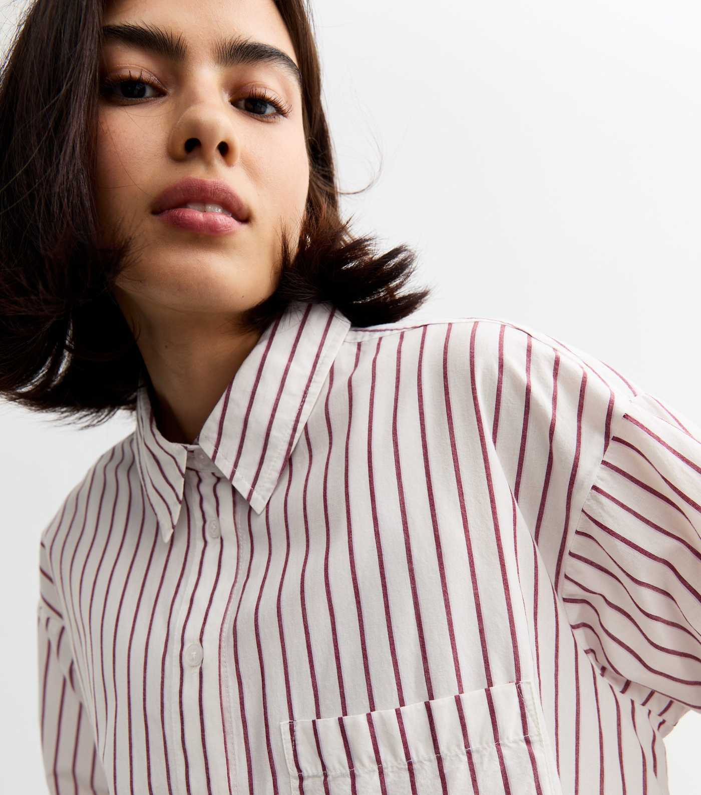 Burgundy Striped Cotton Poplin Shirt | New Look | New Look (UK)