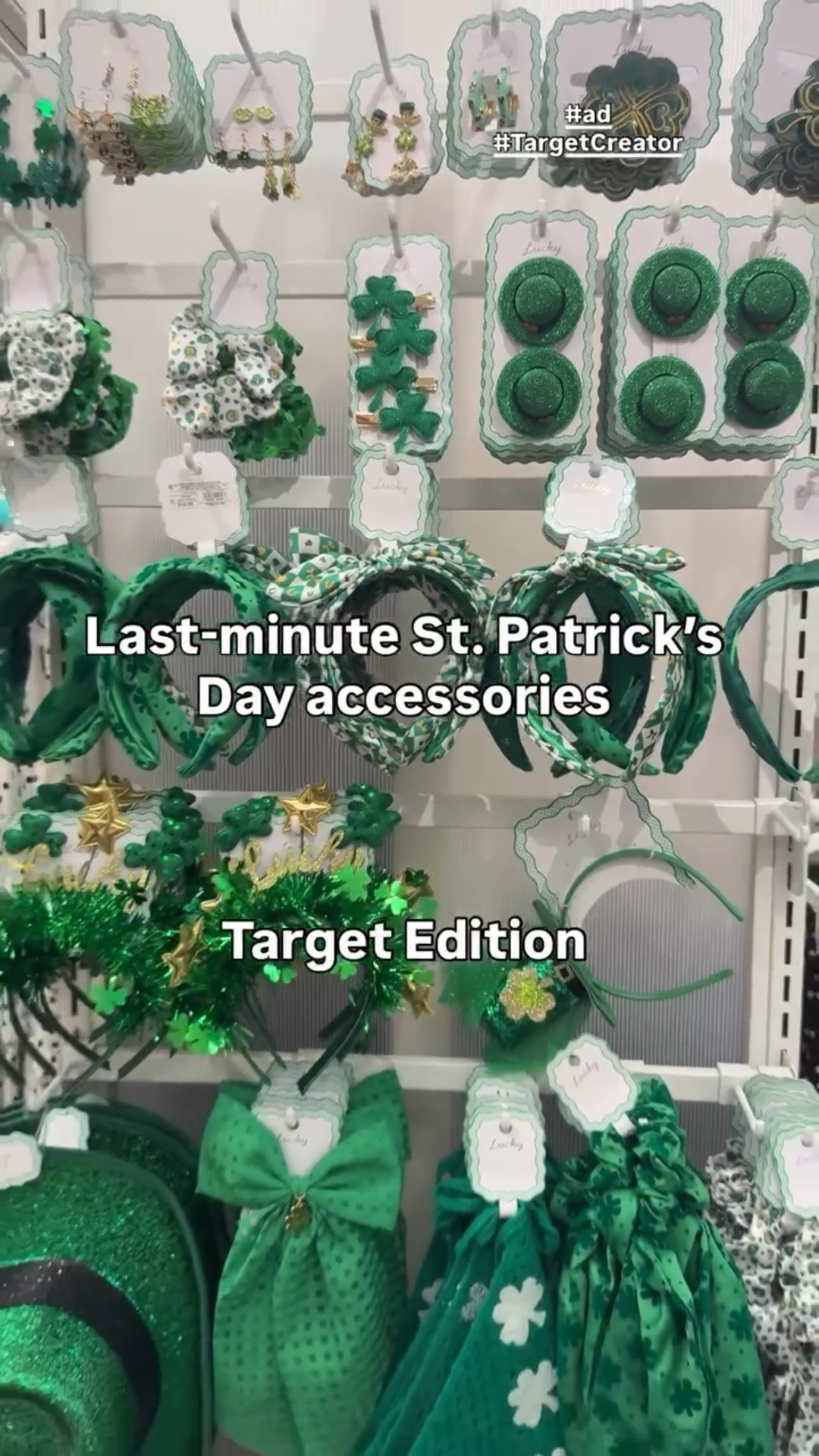 If you’re pulling together a last-minute St. Patrick’s Day outfit, @target has the cutest accessories right now. ☘️#ClubTarget #TargetLuckyLooks #TargetPartner

Green headbands, bows, scrunchies with tails (scrunchie bows), claw clips, earrings, and even a trucker hat - the quickest way to make any outfit festive without buying something new.

These @Target St. Patrick’s Day accessories are perfect for school parties, work outfits, or casual St. Patrick’s Day plans, and most of them can be worn after the holiday too.

Follow @sparklinginstyle for more affordable fashion finds and easy outfit ideas!

#stpatricksdayoutfit #targetstyle affordablefashion holidayaccessories targetfinds

St Patrick’s Day accessories, Target St Patrick’s Day finds, Target holiday accessories, Target headbands bows claw clips, Target scrunchies and hair accessories, green hair accessories, St Patrick’s Day outfit ideas, festive outfit accessories, affordable holiday fashion, St Patrick’s Day hair accessories