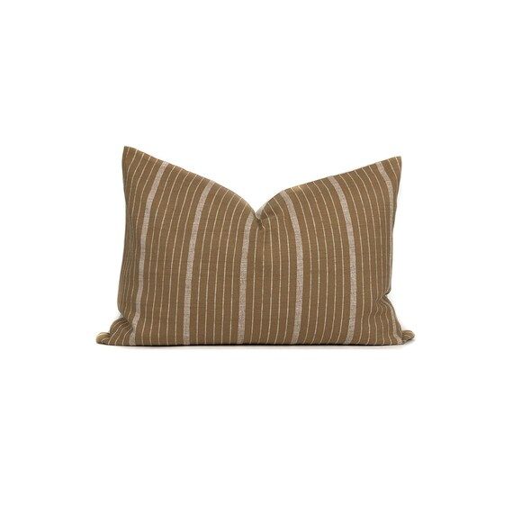 Cusco Stripe Pillow Cover  Designer Pillow in Sand  No5  - Etsy | Etsy (US)