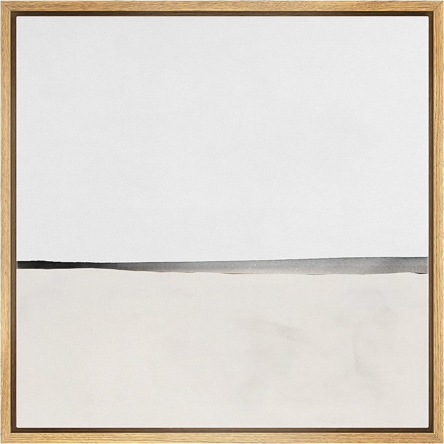 SIGNWIN Framed Canvas Print Wall Art White Tan Pastel Geometric Landscape Abstract Shapes Illustr... | Amazon (US)