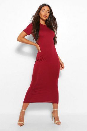 Basic Short Sleeve Midaxi Dress | Boohoo.com (US & CA)