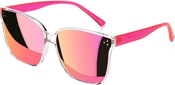 Sumato Sunglasses Womens, Oversized Pink Sunglasses for Women with Trendy Mirrored Lens UV400 Blo... | Amazon (US)