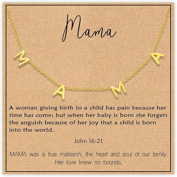 SmileBelle Necklaces for Women as First Mothers Day Gifts, Mama Necklace as New Mom Gifts Gigi Ne... | Amazon (US)