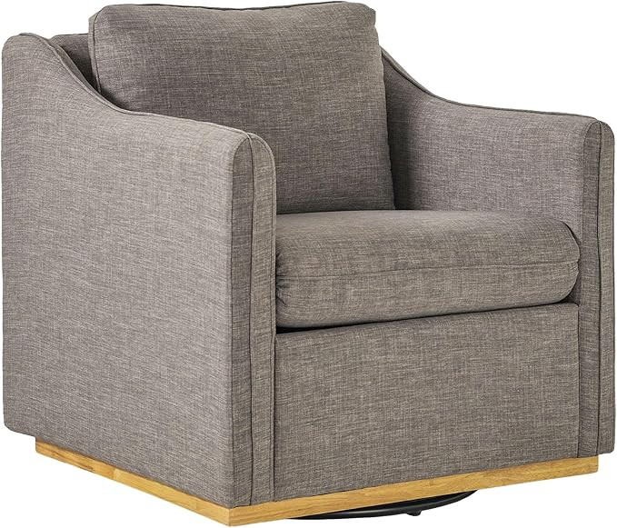 Walker Edison Nash Modern Farmhouse Linen Swivel Accent Chair, Dark Grey | Amazon (US)