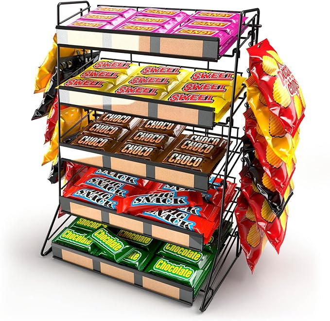 5 Tier Candy Display Rack, Large Snack Organizer For Countertop, Home Theatre Portable Concession... | Amazon (US)