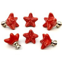 Ceramic Starfish Drawer Knobs Pulls Beach/Ocean Theme Handmade Pull & Push For Cabinets Wardrobes &  | Etsy (US)