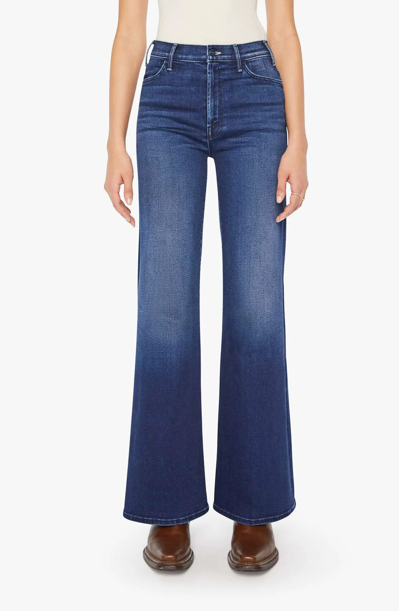 MOTHER The Hustler Roller Sneak High Waist Wide Leg Jeans (Women) | Nordstrom | Nordstrom