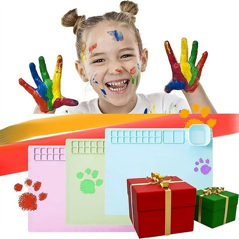 Silicone Painting Mat Kit, 20X16Inch Silicone Art Mat with Detachable Cup, Silicone Mats for Craf... | Walmart (US)