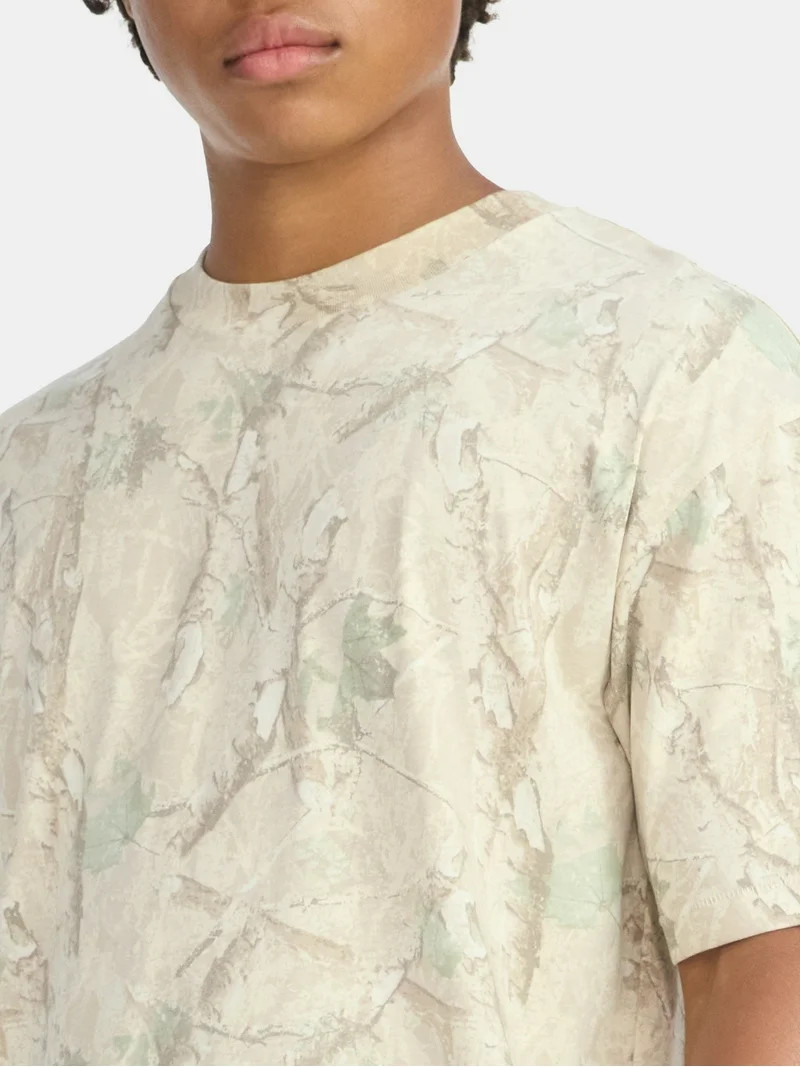 No Boundaries Cotton Oversized Cropped Tee, Men's & Big Men's | Walmart (US)