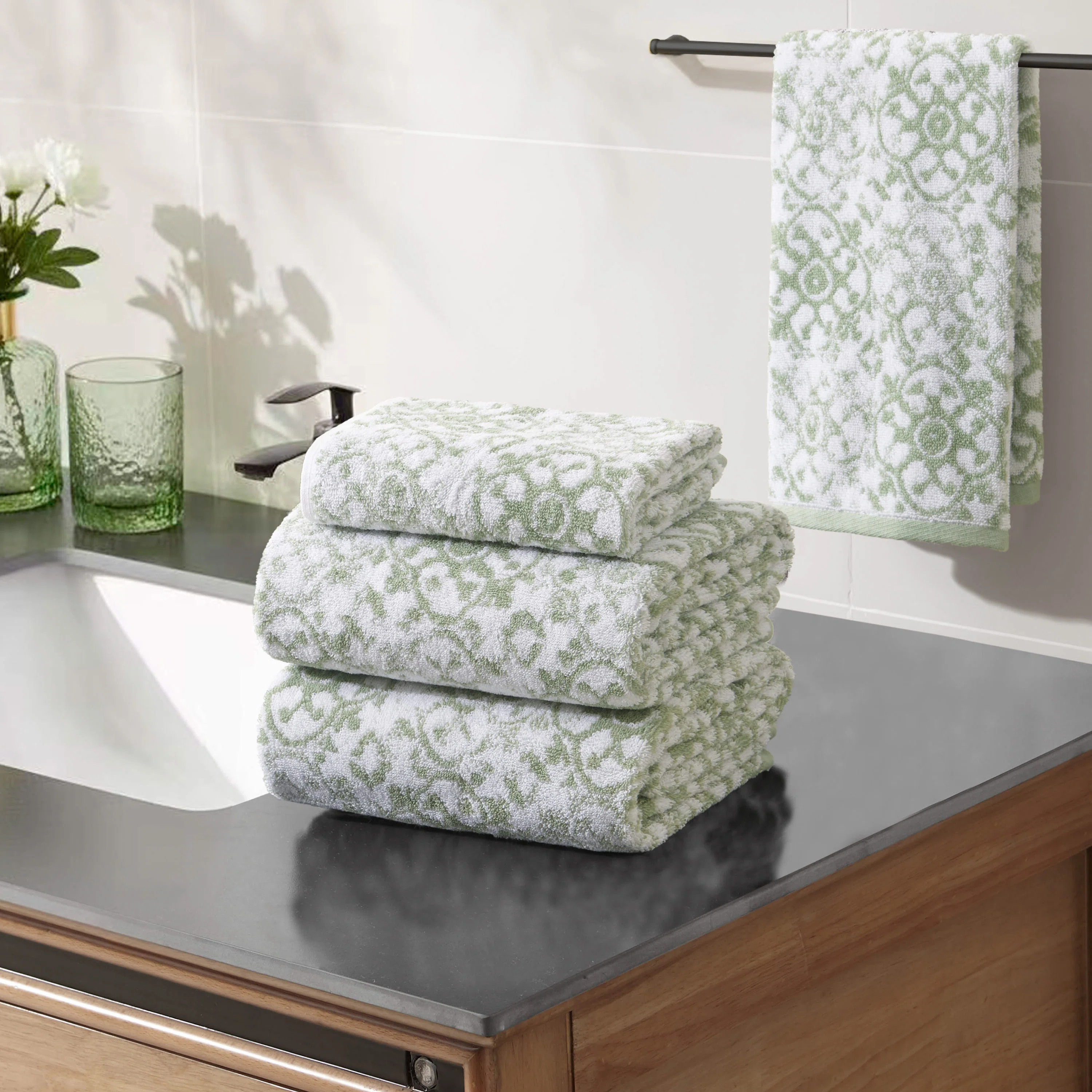 Aziza Jessica Simpson 4 Piece 100% Cotton Towel Set | Wayfair North America