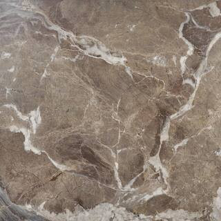 Signet Espresso Brown 47.24 in. x 47.24 in. Marble Look Satin Porcelain Floor and Wall Tile (30.9... | The Home Depot