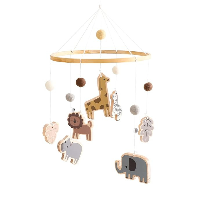 Baby Mobile for Crib, Crib Nursery Mobile for Boys Girls, Boho Animals Nursery Decor Soothe Toy B... | Amazon (US)