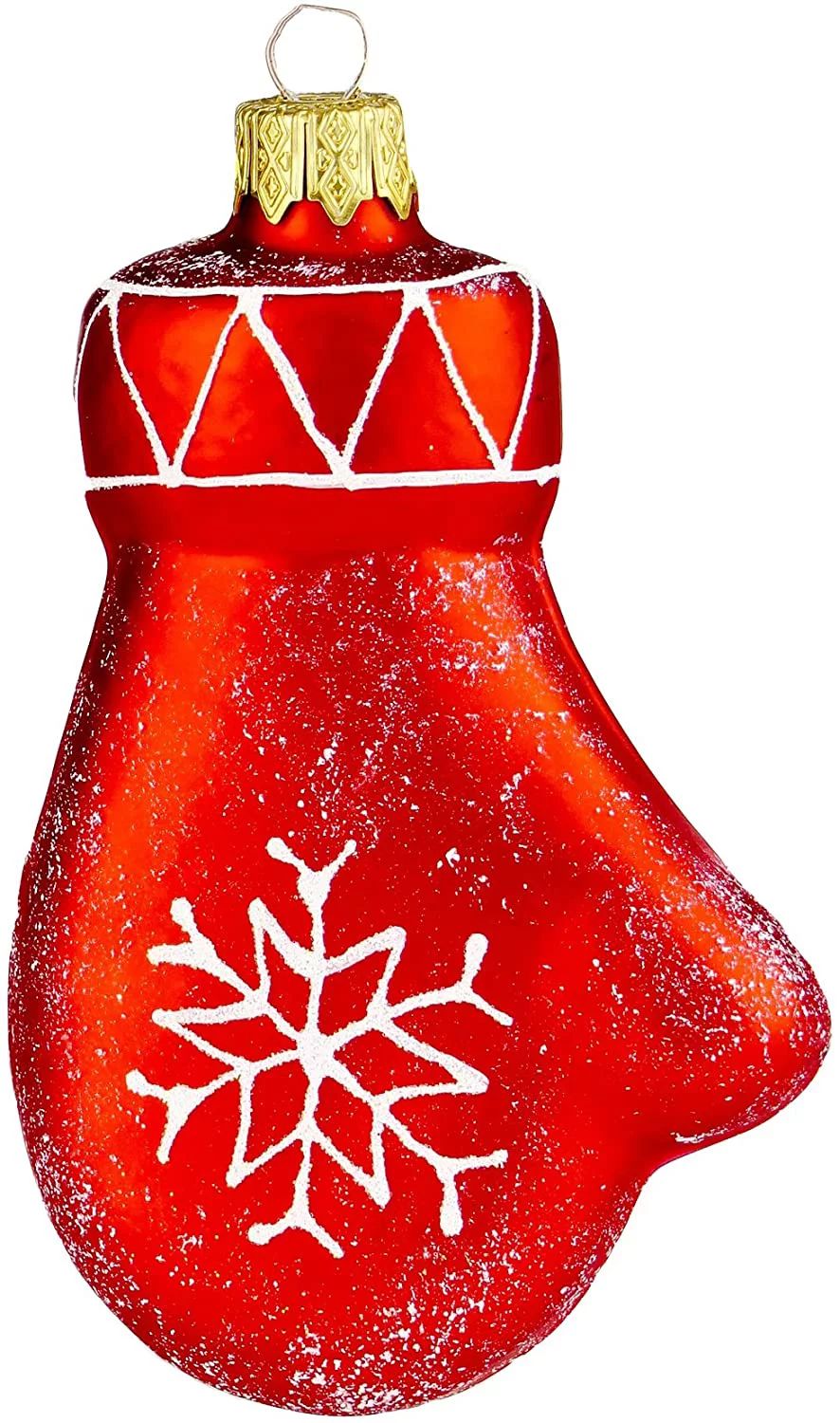 Wise Elk Handblown and Handpainted Glass Christmas Ornament - Red Mitten - Walmart.com | Walmart (US)