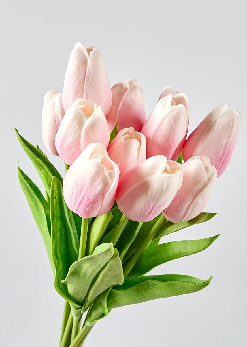 Real Touch Flowers at Afloral.com | Faux Pink Tulip Bundle | Afloral