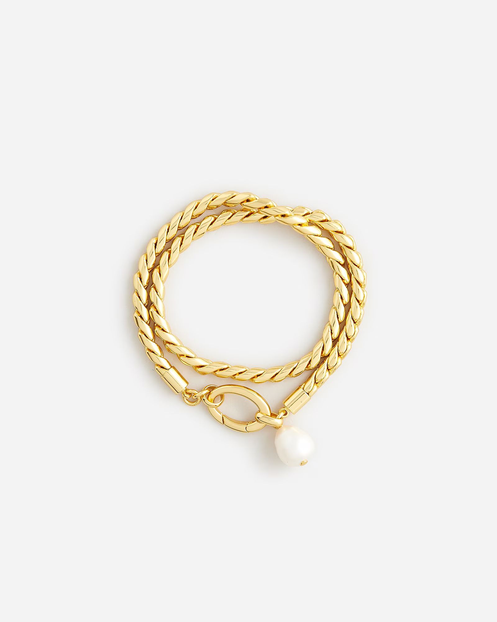 Layered rope-chain bracelet with freshwater pearls | J.Crew US