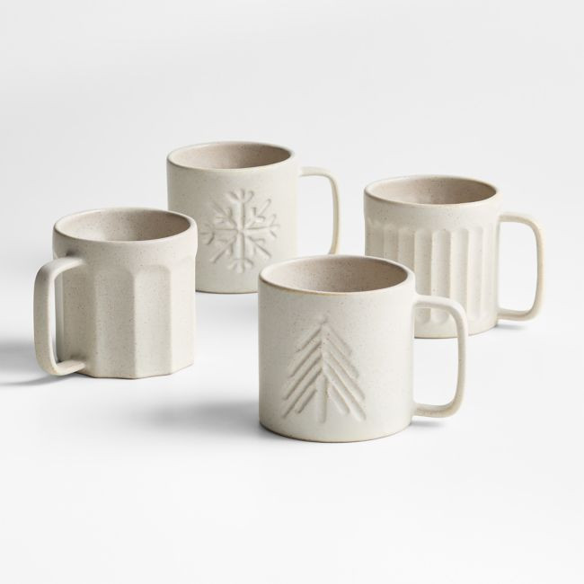 Windam 10.75-oz. Holiday Mugs, Gift Set of 4 | Crate & Barrel