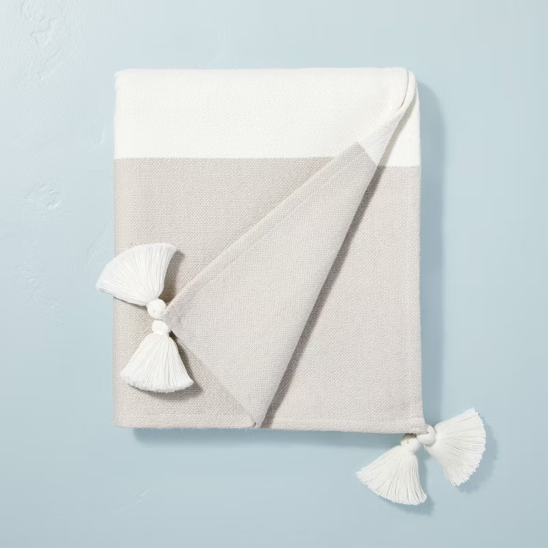 Tasseled Color Block Woven Throw Blanket - Hearth & Hand™ with Magnolia | Target