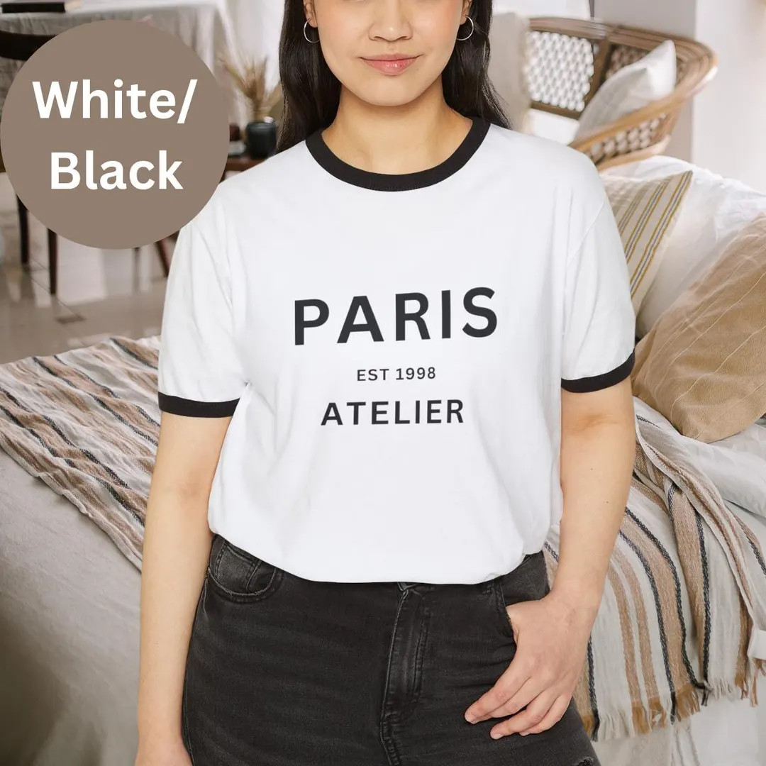 Paris Atelier Tshirt, Fashion Cool Design Shirt, French Style Top, Retro Vintage Tshirt, Paris Lo... | Etsy (US)