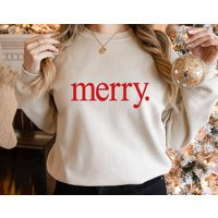 Merry Sweatshirt, Shirt, Merry. Merry, Matching Christmas Shirts, Christmas, & Bright Shirt | Etsy (US)
