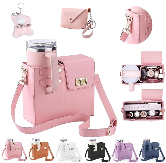 Bag Crossbody for Stanley Cup Purse, Water Bottle Bag Holder Crossbody with Stanley Cup, Adjustab... | Amazon (US)