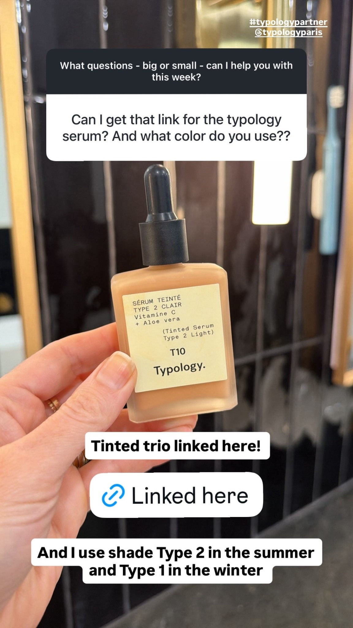 #typologypartner @typologyparis
This is the Typology serum I use - shade Type 2 in the summer and Type 1 in the winter.

#LTKBeauty