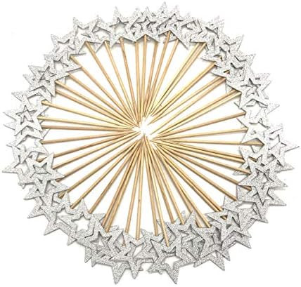50 Pcs Silver Star Cupcake Toppers,Star Cupcake Toppers Twinkle Little Star Decorations Birthday ... | Amazon (US)