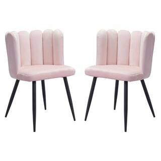 Adele Pink Dining Chair (Set of 2) | The Home Depot