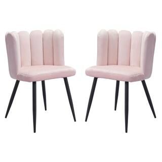 Adele Pink Dining Chair (Set of 2) | The Home Depot