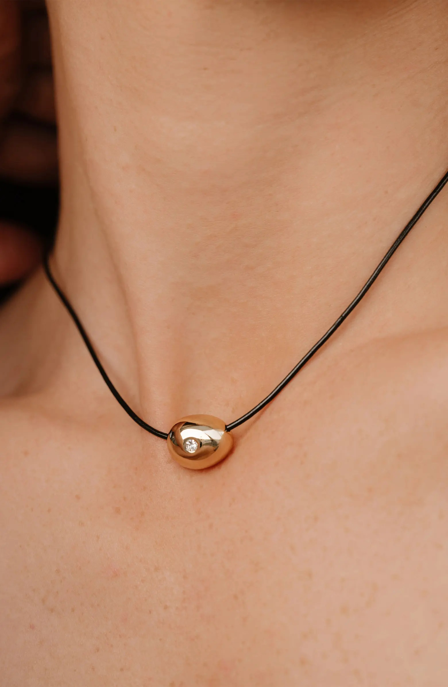 Pebble Bead Leather Necklace | Nordstrom