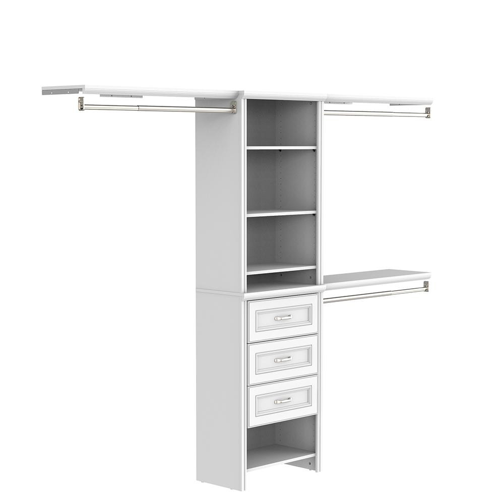 Impressions Basic Plus 60 in. W - 120 in. W White Wood Closet System | The Home Depot