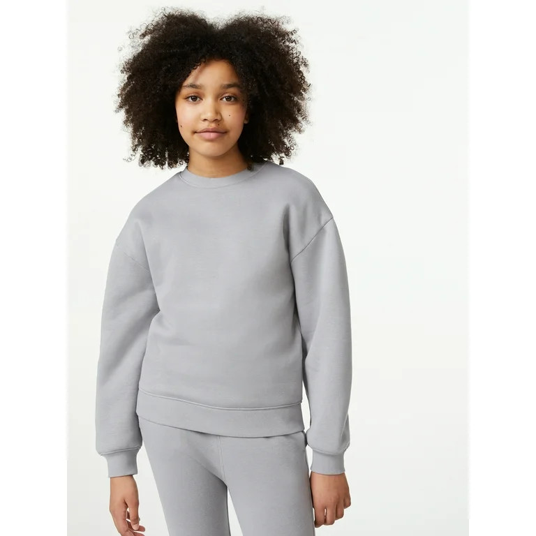 Free Assembly Girls Slouchy Crewneck Sweatshirt, Sizes 4-18 | Walmart (US)