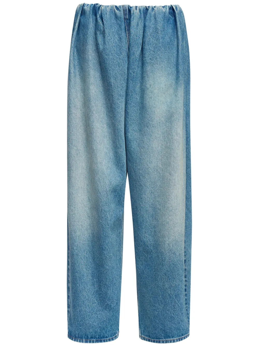 blue denim pleated trousers | Farfetch Global