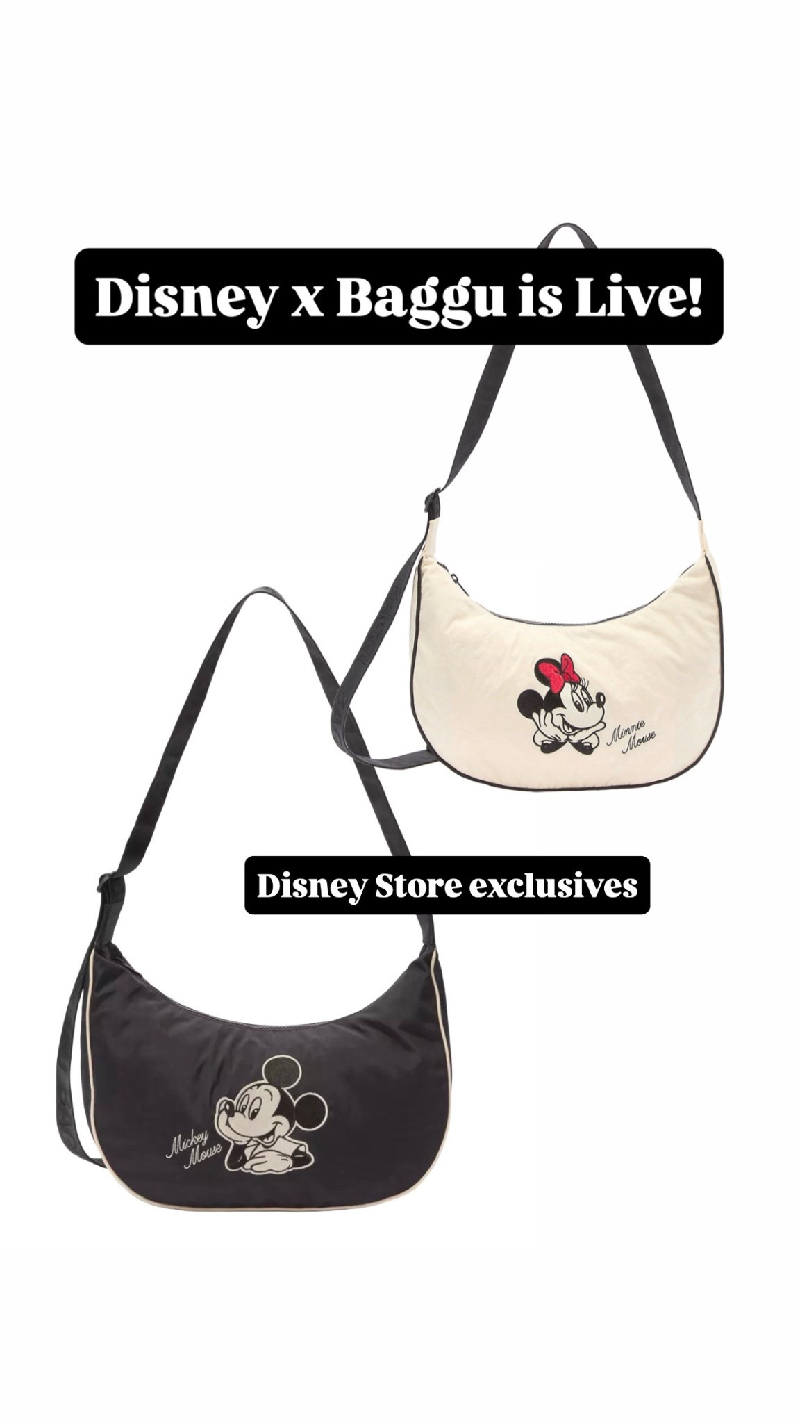 Gotta be quick! Disney x Baggu is Live! These two styles are exclusive on Disney Store website. 