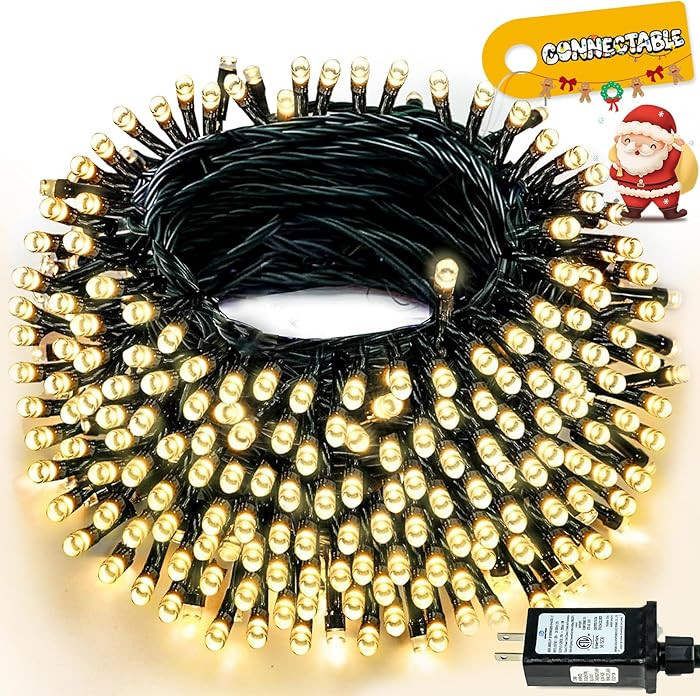 Connectable 240LED 88Ft 13Modes Christmas Lights Outdoor Indoor | Extendable Green Wire Christmas... | Amazon (US)