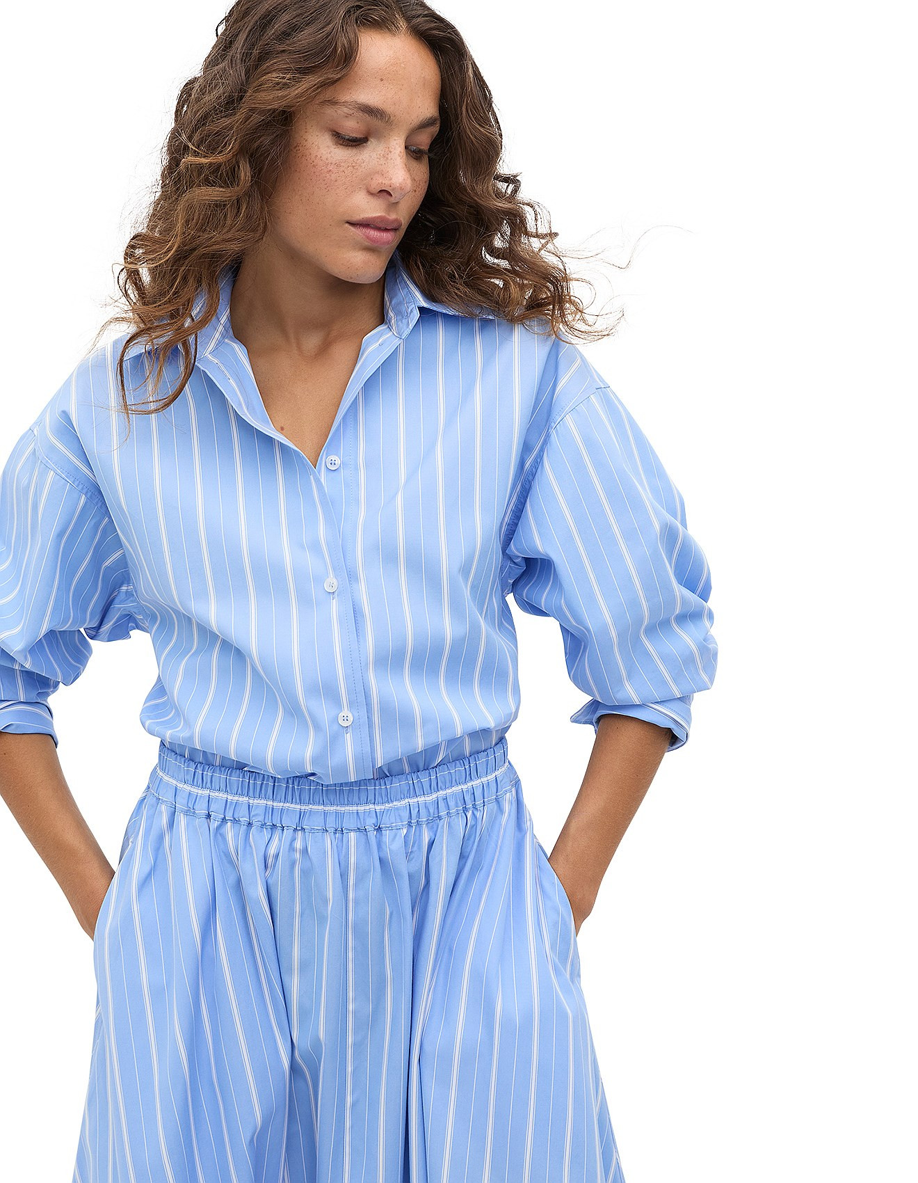 POPLIN VARIEGATED STRIPE SHIRT | David Jones (Australia & New Zealand)