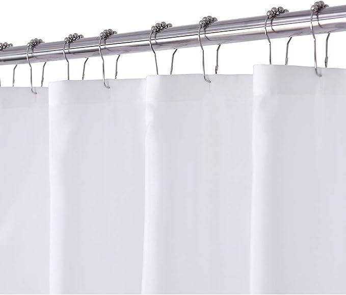 N&Y HOME White Fabric Shower Curtain or Liner, Washable, 71x72 inch Hotel Style for Bathroom | Amazon (US)