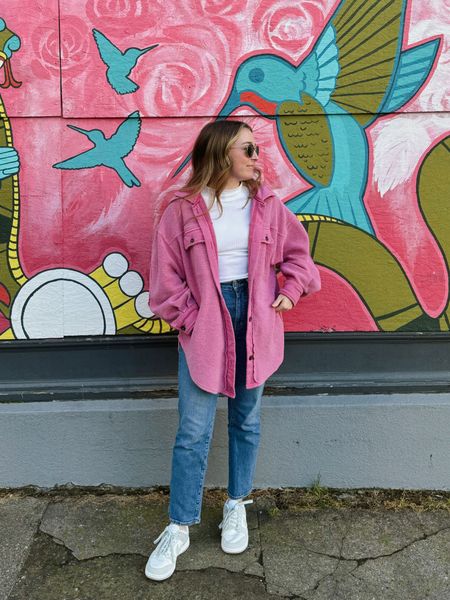 spring outfit💖🎀💐
wearing xs top and jacket, 26 jeans and shoes tts

spring outfits, pink outfit, casual outfits, spring fashion, outfit inspo 

#LTKshoecrush #LTKstyletip