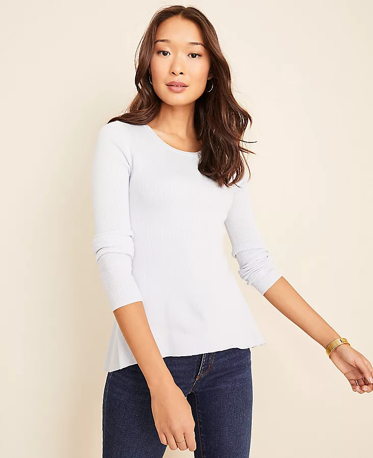 > Elliptical Hem Sweater | Ann Taylor (US)