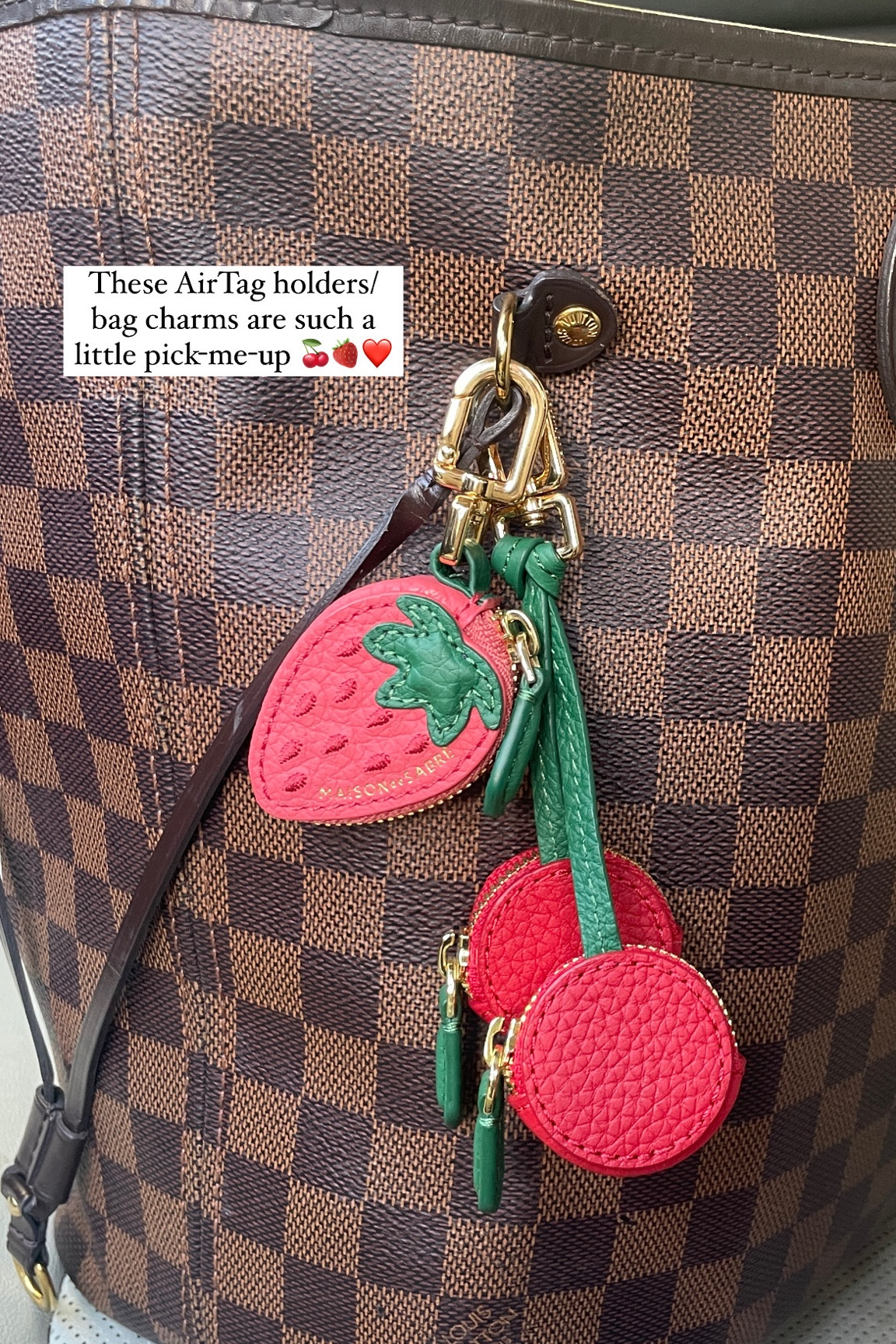 The cutest bag charms that also zip up to hold an AirTag 🍒🍓❤️

#LTKTravel #LTKFindsUnder100