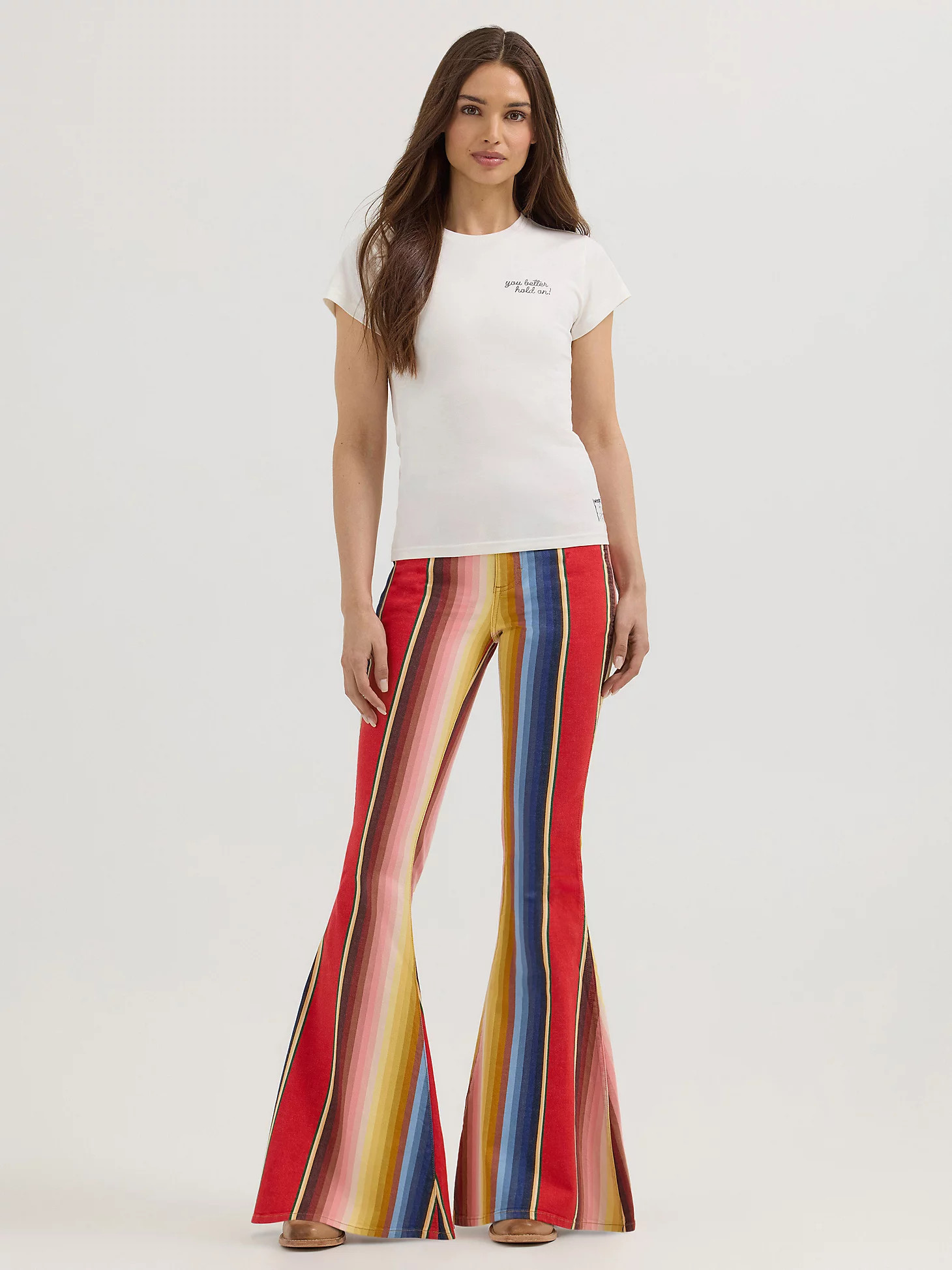 Wrangler x Lainey Wilson Hold On Shrunken Band Tee in White | Wrangler