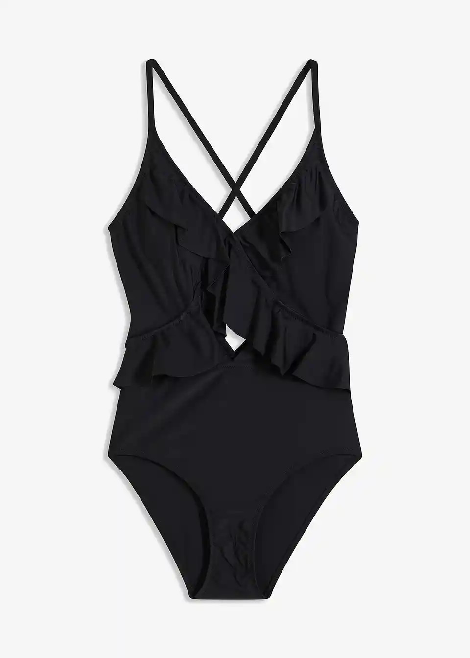 Badeanzug mit Cut-Out und Volants | Bonprix DE