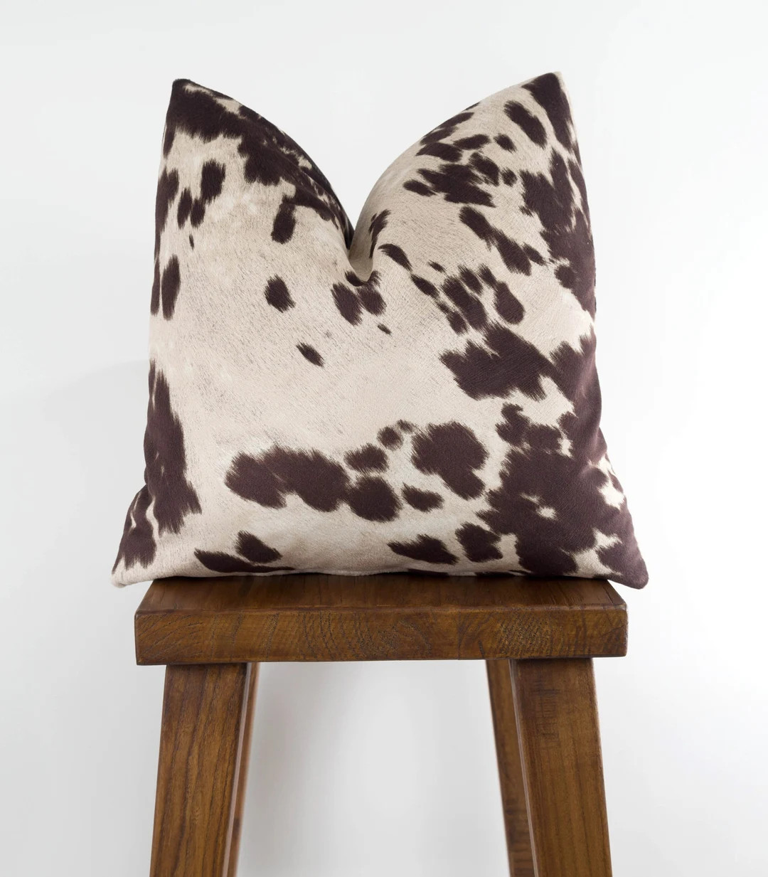 Cowhide Pillow Cover - Faux Cowhide Brown Milk Natural Velvet | Udder Madness Farmhouse Country |... | Etsy (US)