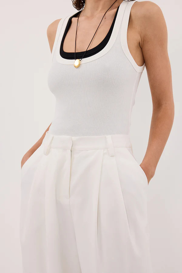 EDEN WHITE TAILORED PANT | DISSH