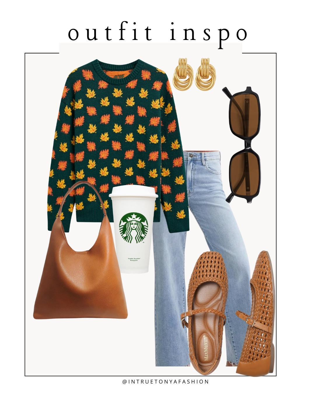 Fall outfit idea — green leaf sweater, light wash jeans, ballet flats, shoulder bag, gold earrings, and sunglasses





Early fall outfit
Fall sweater
Jeans outfit fall 
Fall sweaters 
Amazon fall outfit
Amazon fall sweaters
Cozy fall sweater

#LTKootd #LTKSaleAlert #LTKPetite