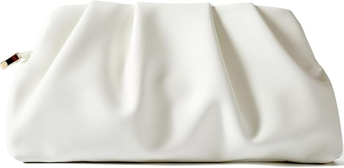 Evening Bag for Women Ruched Clutch Purse Detachable Metal Chain Crossbody Bag | Amazon (US)